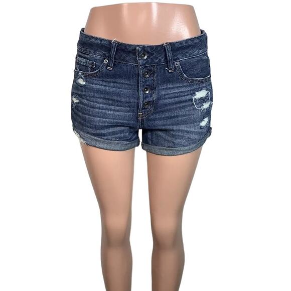 Abercrombie & Fitch Cut-Off Distressed Denim Shorts Jeans Size 26 - Picture 1 of 10